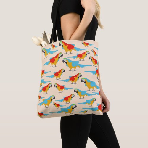 Colorful Tropical Macaw Pattern Tote Bag