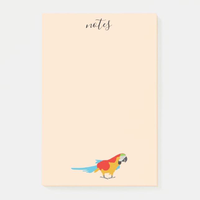 Colorful Tropical Macaw Post-it Notes (Front)