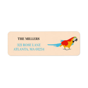 Colorful Tropical Macaw Return Address Label