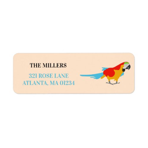 Colorful Tropical Macaw Return Address Label