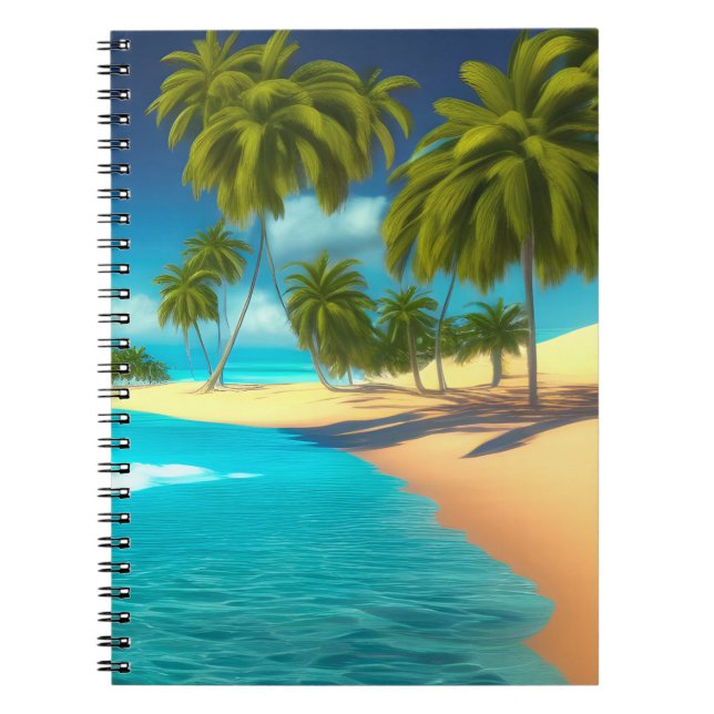 Colorful Tropical Ocean Palm's Journal (Front)