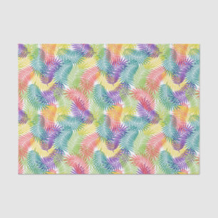 Colorful Tropical Palm Leafs Seamless Pattern Tissue Paper