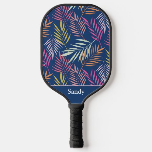 Colorful Tropical Palm leaves  Personalized  Pickleball Paddle