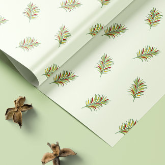Colorful Tropical Palm Leaves Retro Wrapping Paper
