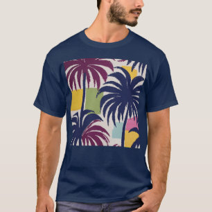 Colorful Tropical Palm Tree Pattern T-Shirt