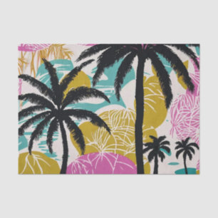 Colorful Tropical Palm Tree Pattern Tissue Paper