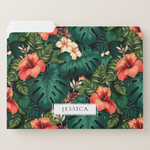 Colorful Tropical Paradise Hawaii Aloha Flowers File Folder