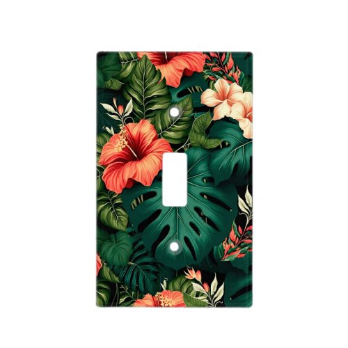 Colorful Tropical Paradise Hawaii Aloha Flowers Light Switch Cover