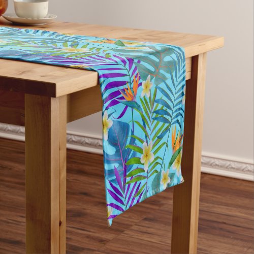 Colorful Tropical Paradise Pattern Short Table Runner