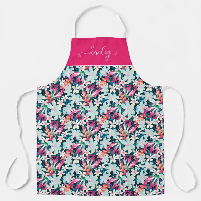 Colorful Tropical Pattern Apron (Front)