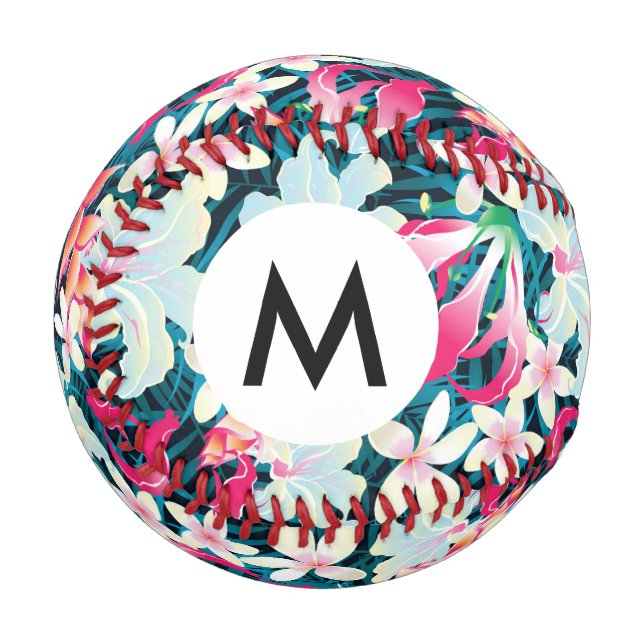 Colorful Tropical Pattern Baseball (Front Left)