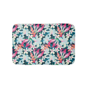 Colorful Tropical Pattern Bathroom Mat