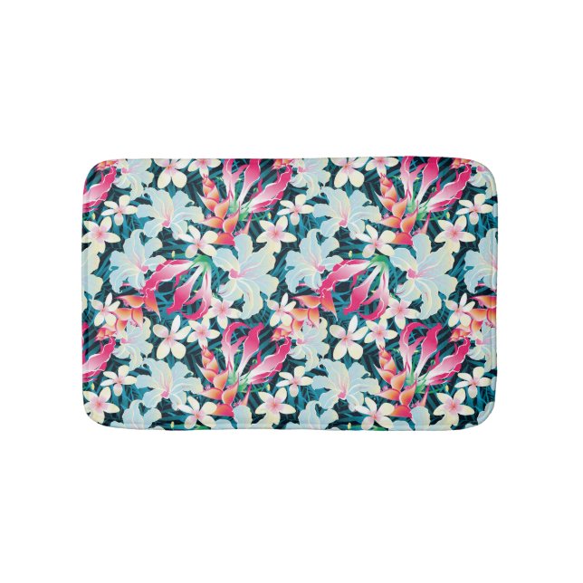 Colorful Tropical Pattern Bathroom Mat (Front)