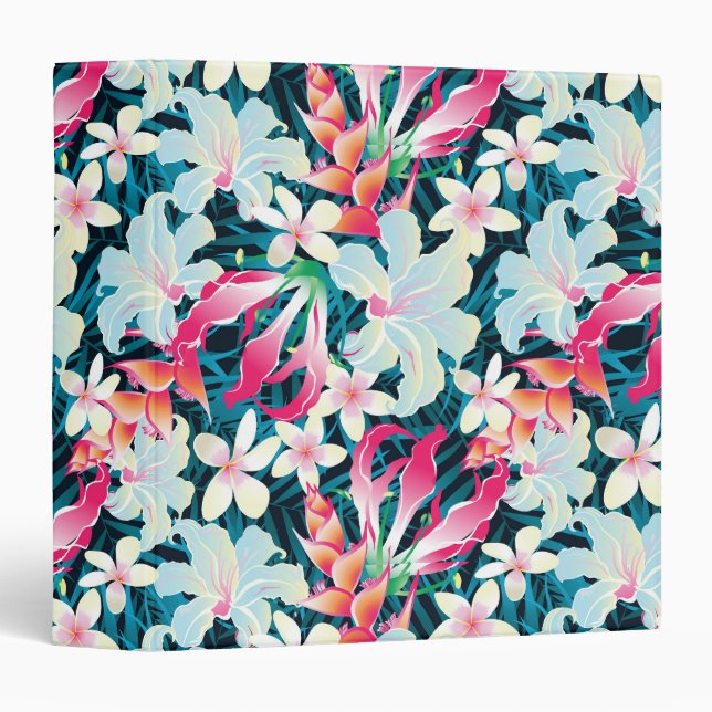 Colorful Tropical Pattern Binder (Front/Spine)