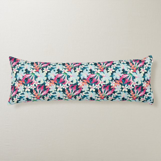 Colorful Tropical Pattern Body Pillow (Front)