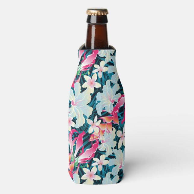 Colorful Tropical Pattern Bottle Cooler (Bottle Front)