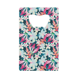 Colorful Tropical Pattern Credit Card Bottle Opener