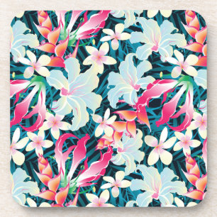 Colorful Tropical Pattern Drink Coaster