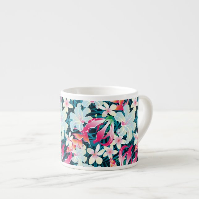 Colorful Tropical Pattern Espresso Cup (Front Right)