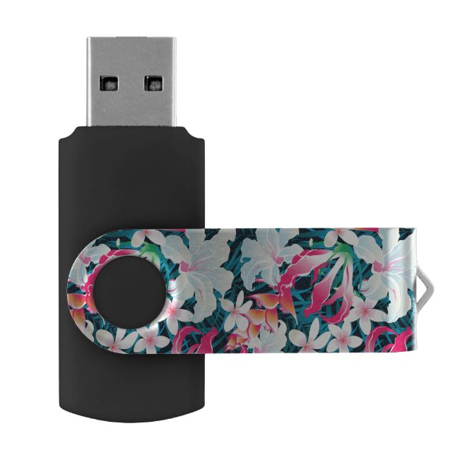 Colorful Tropical Pattern Flash Drive (Opened)