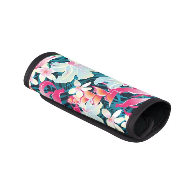 Colorful Tropical Pattern Luggage Handle Wrap (Angled)