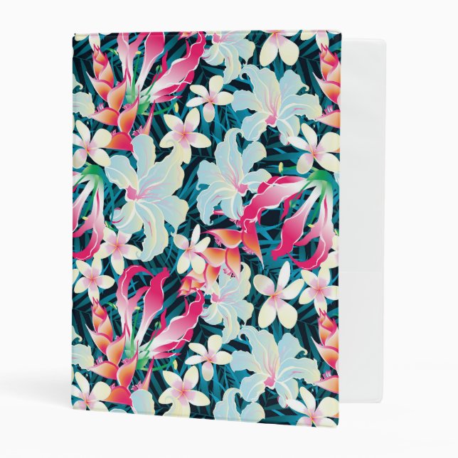 Colorful Tropical Pattern Mini Binder (Front/Inside)
