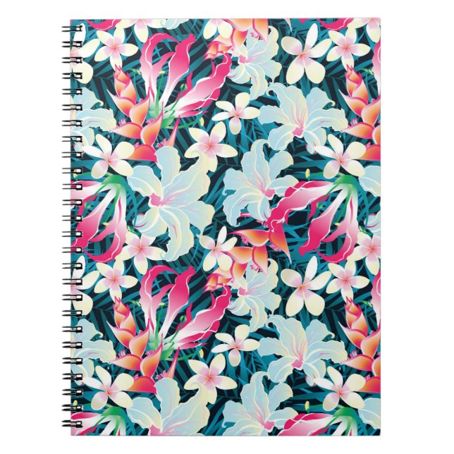 Colorful Tropical Pattern Notebook (Front)