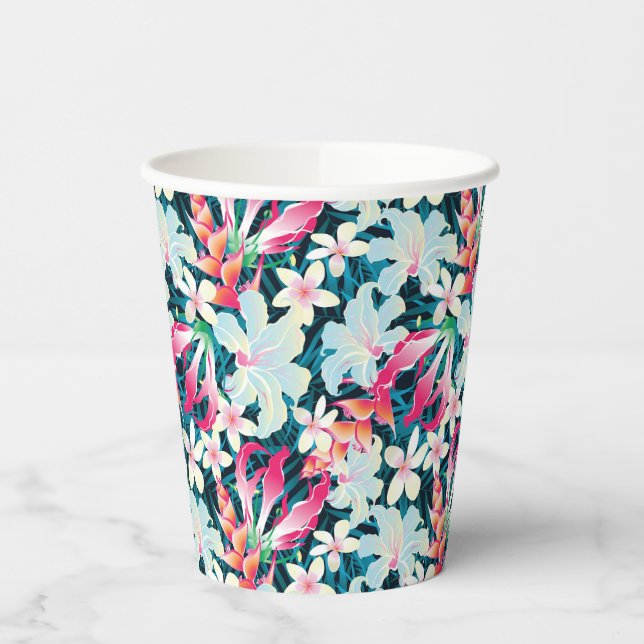 Colorful Tropical Pattern Paper Cups (Left)