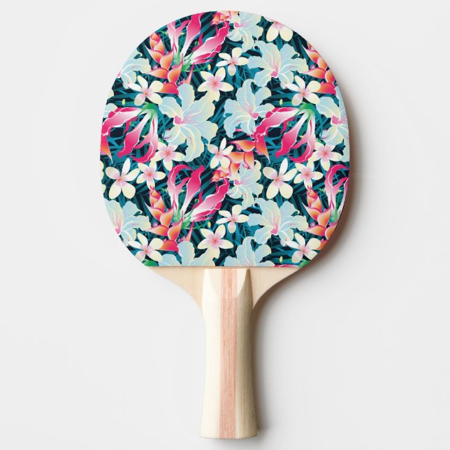 Colorful Tropical Pattern Ping-Pong Paddle (Front)