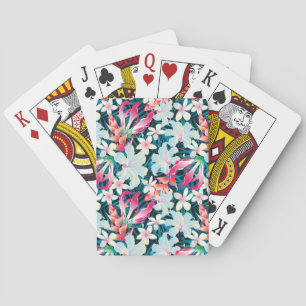 Colorful Tropical Pattern Poker Cards