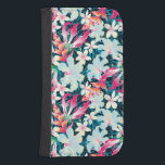 Colorful Tropical Pattern Galaxy S4 Wallet Case<br><div class="desc">Seamless pattern of tropical leaves and flowers with lots of colors. © and ® Bigstock® - All Rights Reserved.</div>
