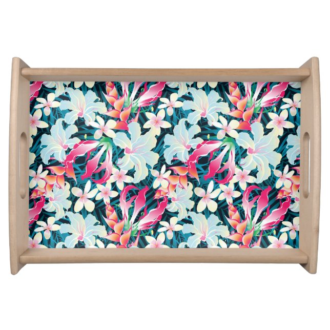 Colorful Tropical Pattern Serving Tray (Front)
