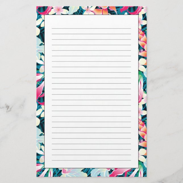 Colorful Tropical Pattern Stationery (Front)