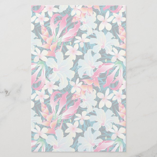 Colorful Tropical Pattern Stationery (Front)