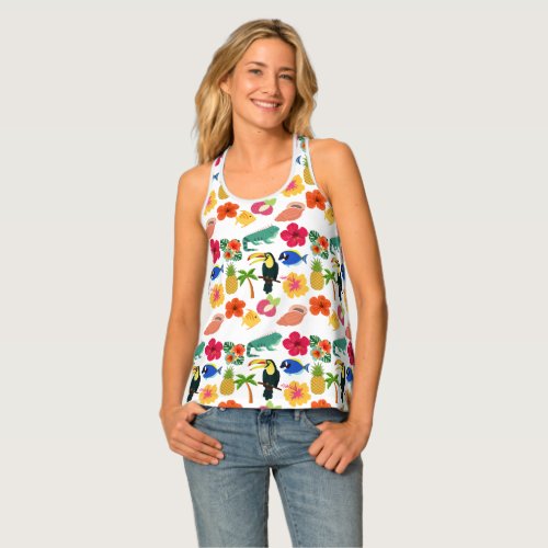 Colorful Tropical Pattern Tank Top