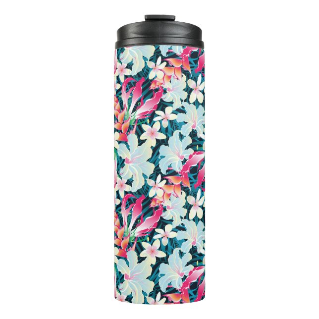 Colorful Tropical Pattern Thermal Tumbler (Front)