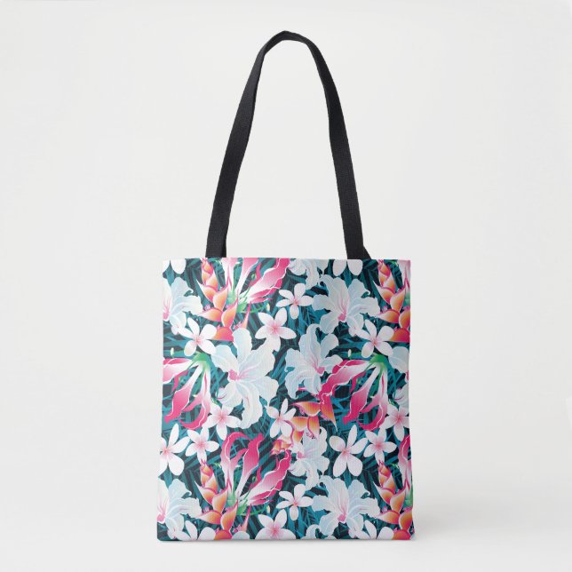 Colorful Tropical Pattern Tote Bag (Front)