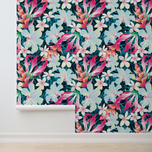 Colorful Tropical Pattern Wallpaper