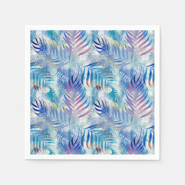Colorful tropical pattern with palm leaves. napkins (Front)