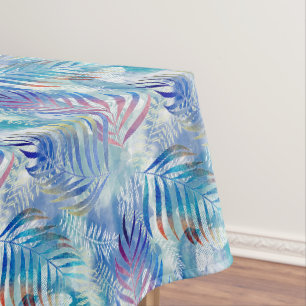 Colorful tropical pattern with palm leaves. tablecloth