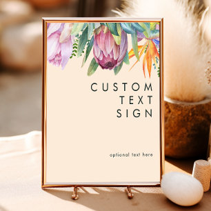 Colorful Tropical Peach Cards and Gifts Custom Poster