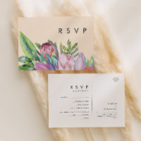 Colorful Tropical | Peach Menu Choice RSVP Card