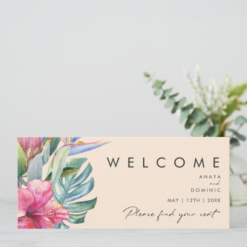 Colorful Tropical  Peach Seating Chart Header