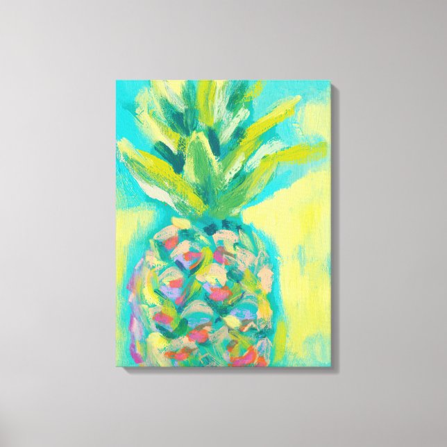 Colorful Tropical Pineapple Canvas Print (Front)