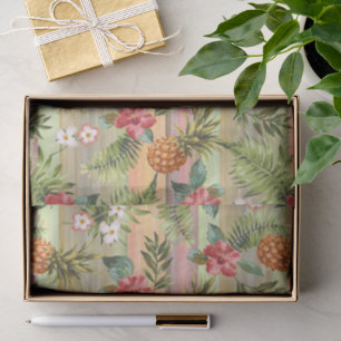 Colorful Tropical Pineapple Fruit Floral Pattern Tissue Paper