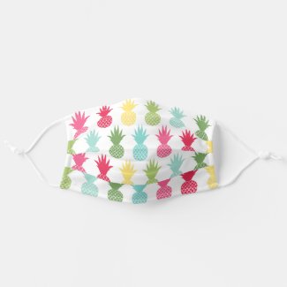 Colorful Tropical Pineapple Pattern Cloth Face Mask
