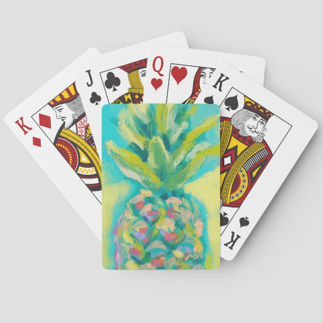 Colorful Tropical Pineapple Poker Cards (Back)