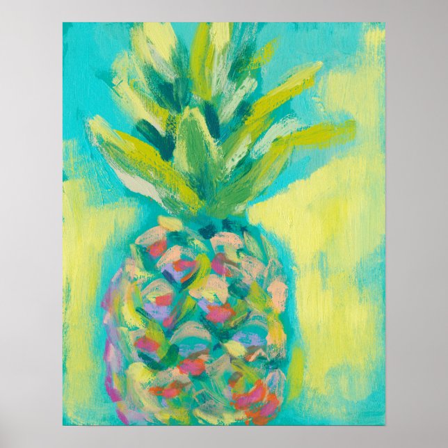 Colorful Tropical Pineapple Poster (Front)