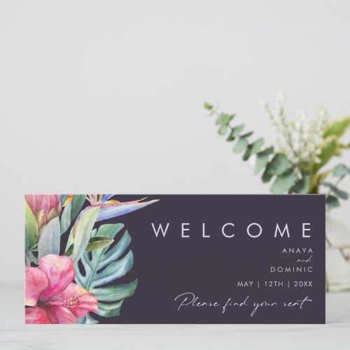 Colorful Tropical  Purple Seating Chart Header