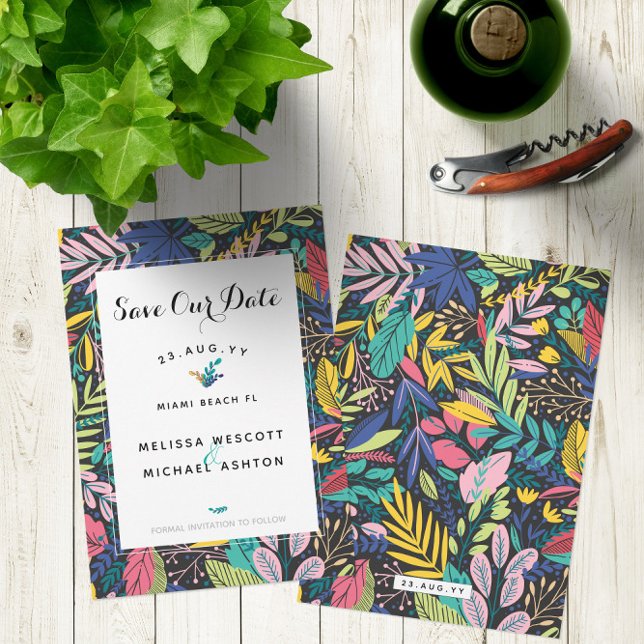 Colorful 🌴 Tropical Save the Date 💍 (Colorful 🌴 Tropical Save the Date 💍 -- Customize Yours On Screen Now! 
)